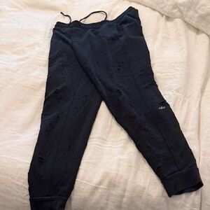 Alo Black Distressed Jogger Pants